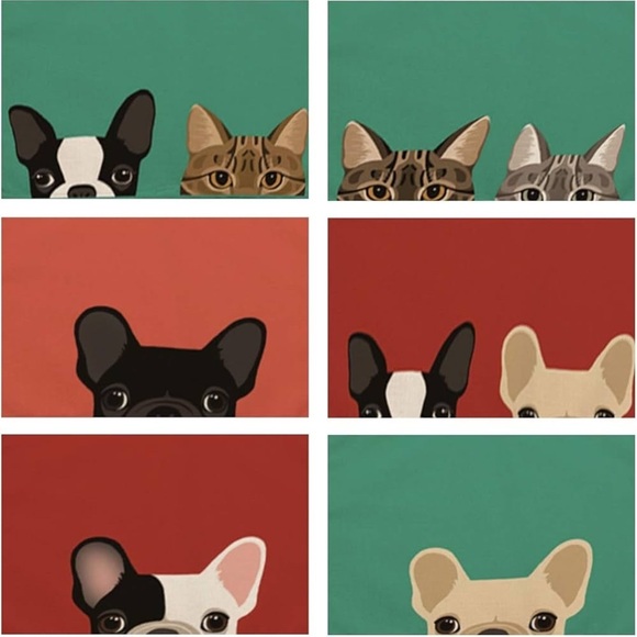 Other - Colorful Pet Portrait Canvas Art, Cotton Linen Placemats, YIFAN